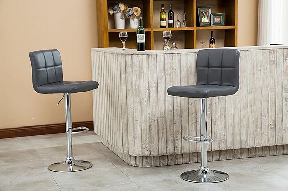 Swivel Adjustable Hydraulic Bar Stool Set of 2