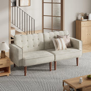 71" Velvet Futon Sofa Bed with Adjustable Backrest