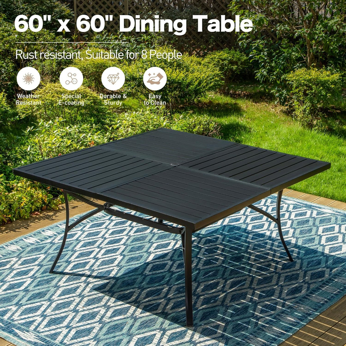 9-Piece Patio Dining Set with Woven Rattan Chairs