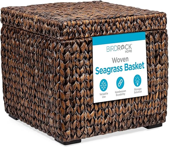 Handwoven Abaca Storage Ottoman with Lid