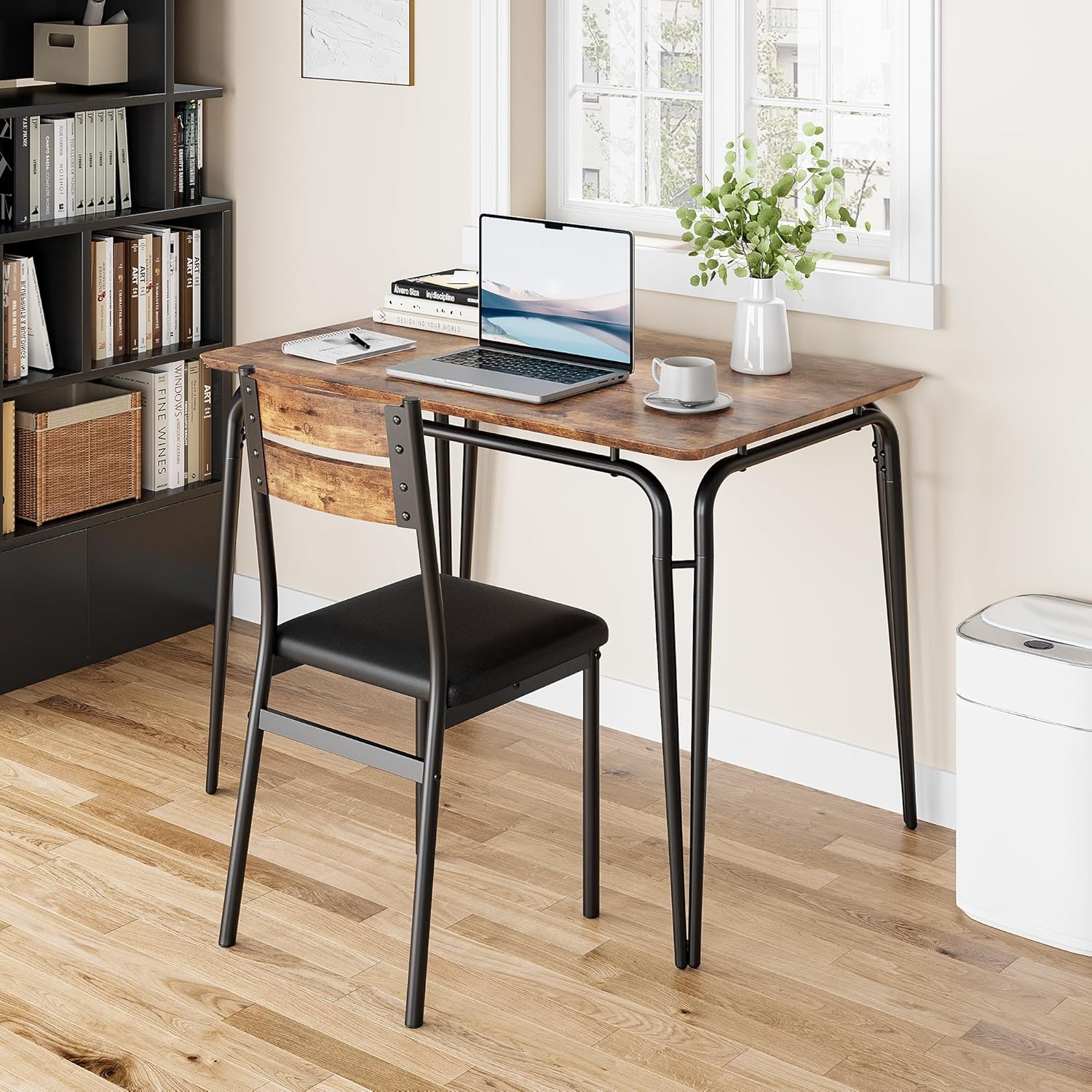 5-Piece Dining Table Set with Upholstered Chairs