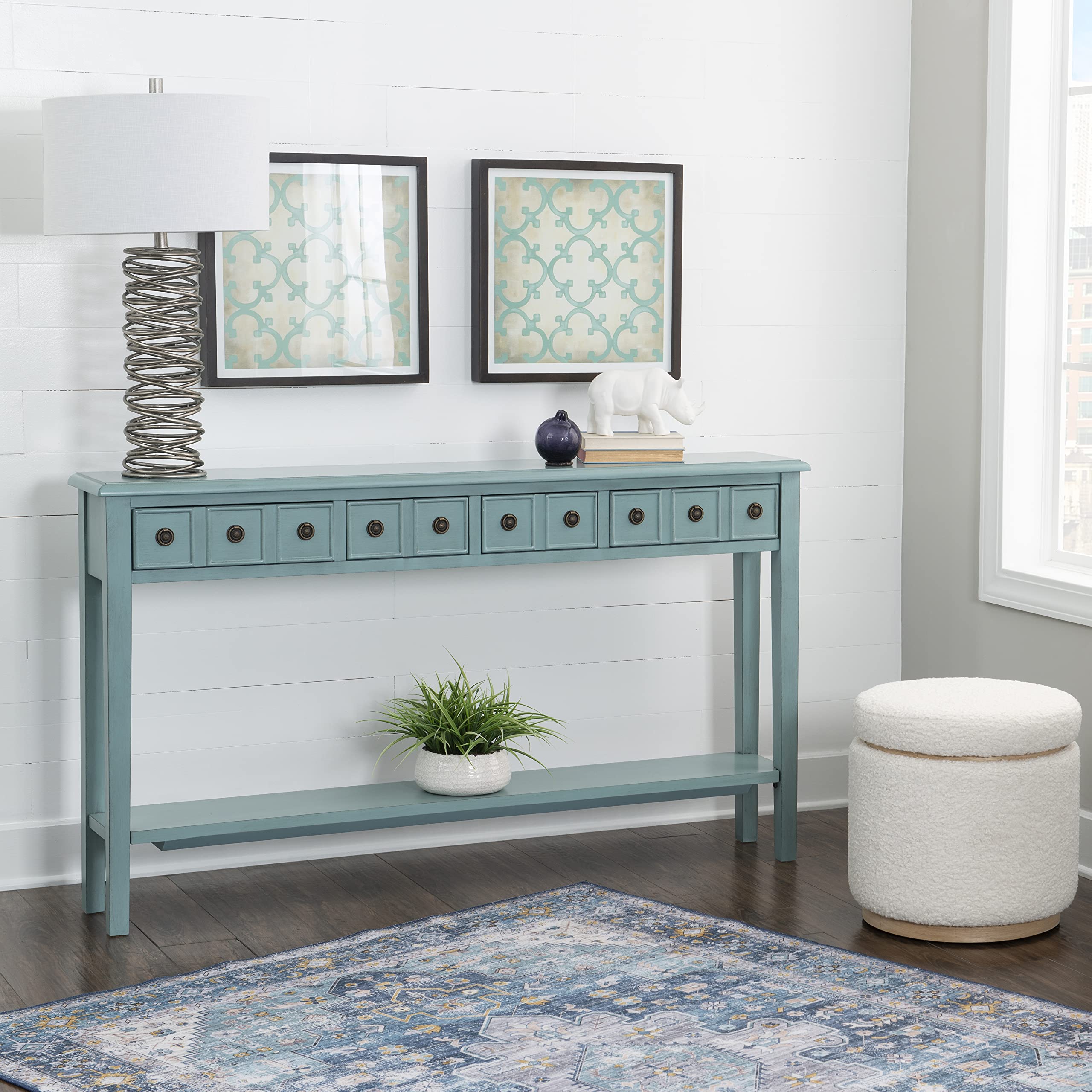 Sadie Long Console Table with 4 Drawers