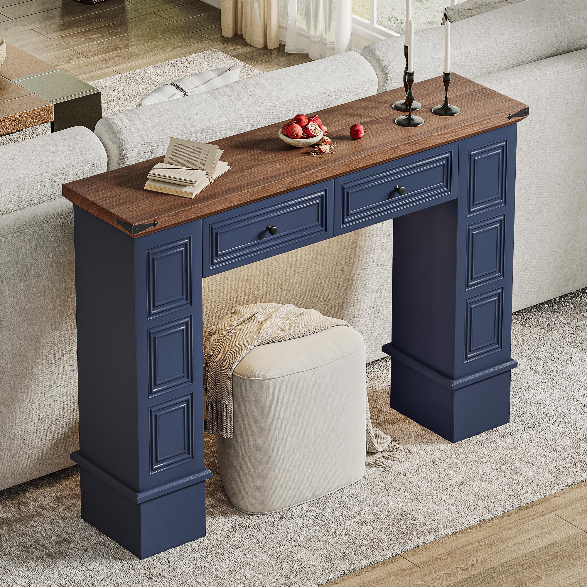 Farmhouse Console Table with Storage