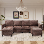 U-Shaped Modular Sectional Cloud Couch with 2 Ottomans