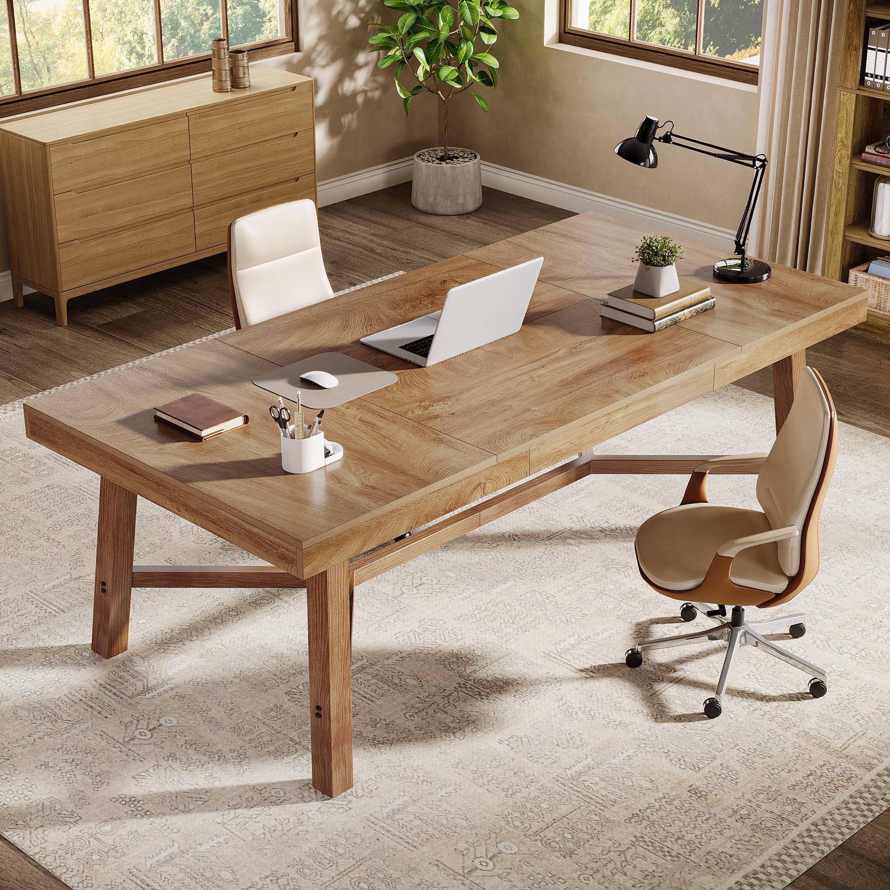 71-Inch Executive Desk with Sturdy Leg Structure