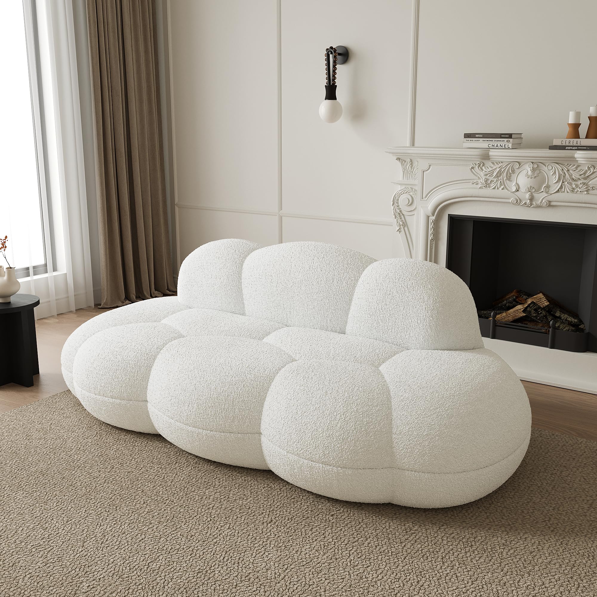 Cloud Shaped Upholstered Sofa for Living Room