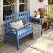HDPE Outdoor Bench 2-Person All-Weather Patio Garden Seat
