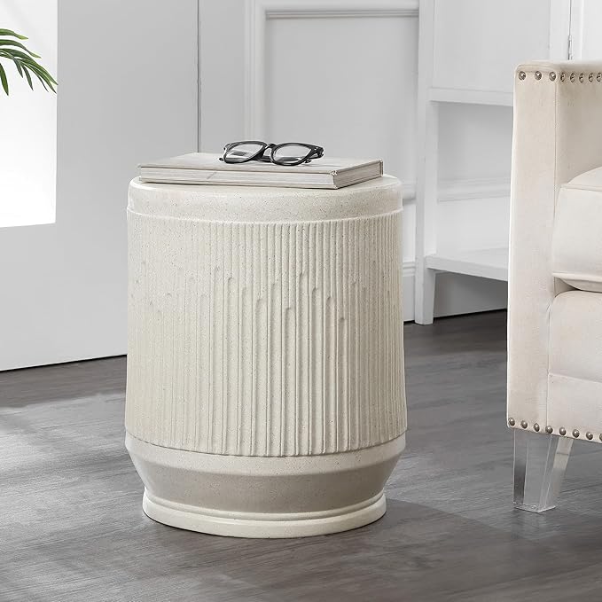 17.5" Mid-Century Modern Brutalist Accent Table - Pink Terrazzo