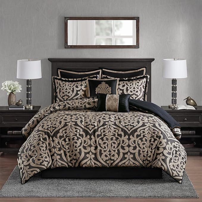 8-Piece Jacquard Comforter Set King