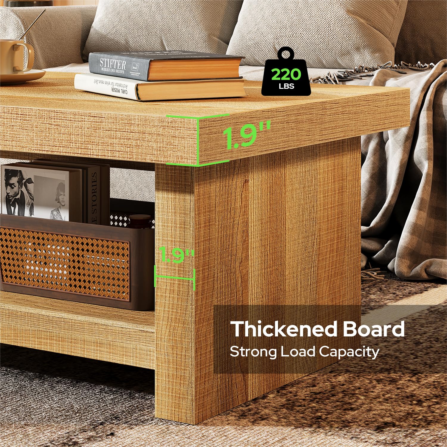 Rectangle Coffee Table with Storage