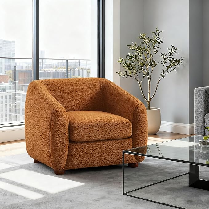 Oversized Sherpa Accent Chair with Cushion