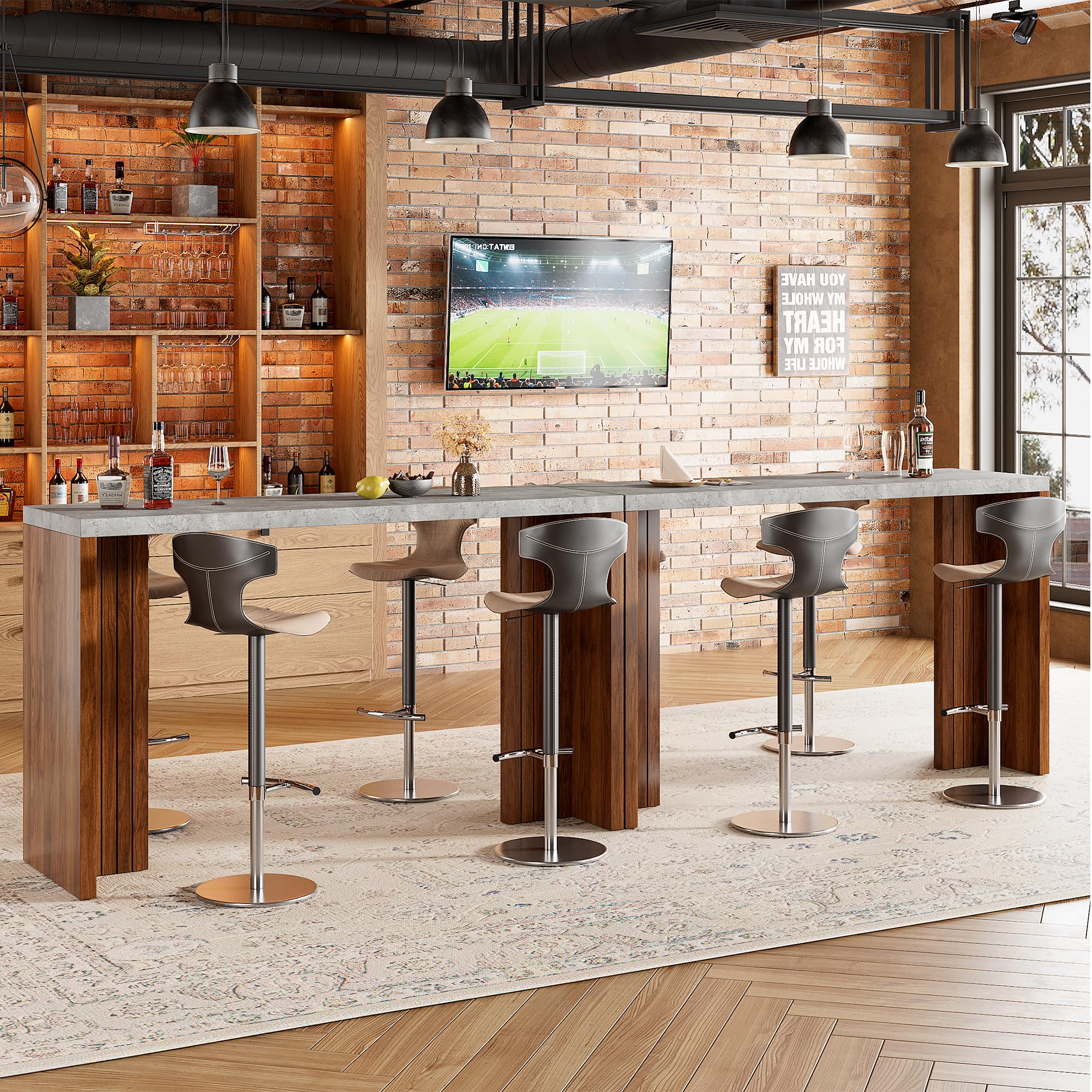 55-Inch Counter Height Bar Table for 4-6 People