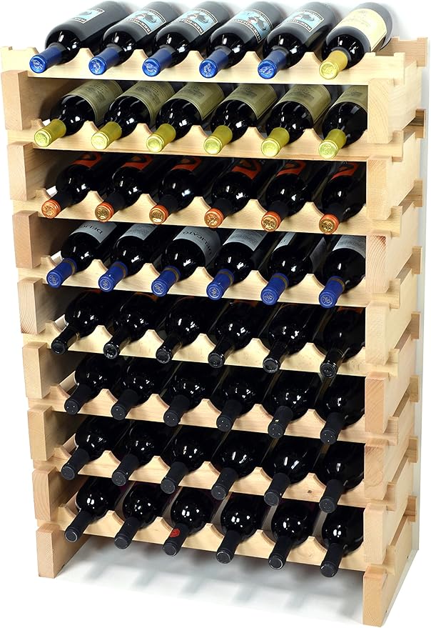 Modular Wine Rack Beechwood 72 Bottle Capacity