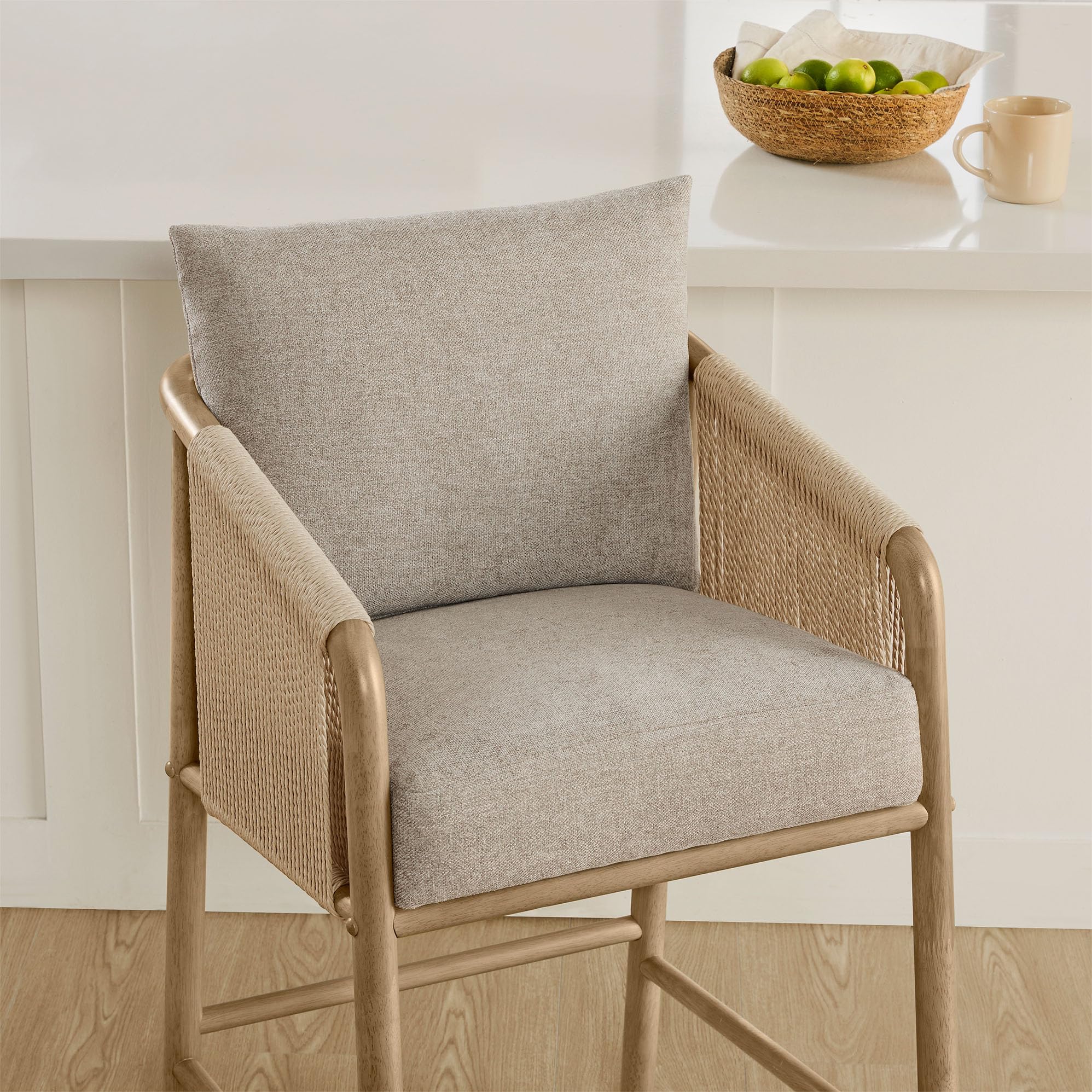 Paper Cord Braid Counter Height Barstools Set of 2