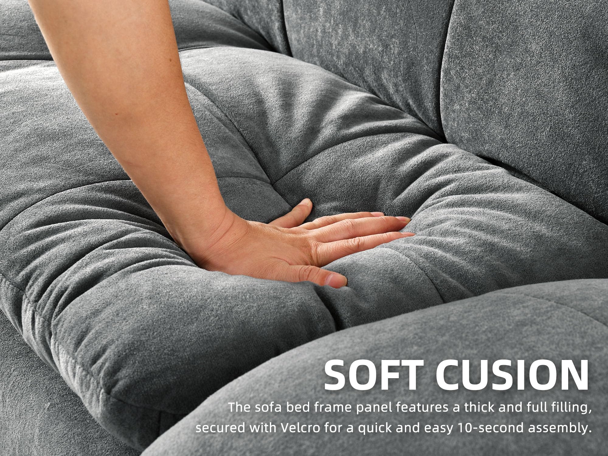Convertible Futon Sofa Bed 70" with Adjustable Backrest