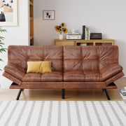 71" Futon Sofa Bed - Convertible Couch with Memory Foam