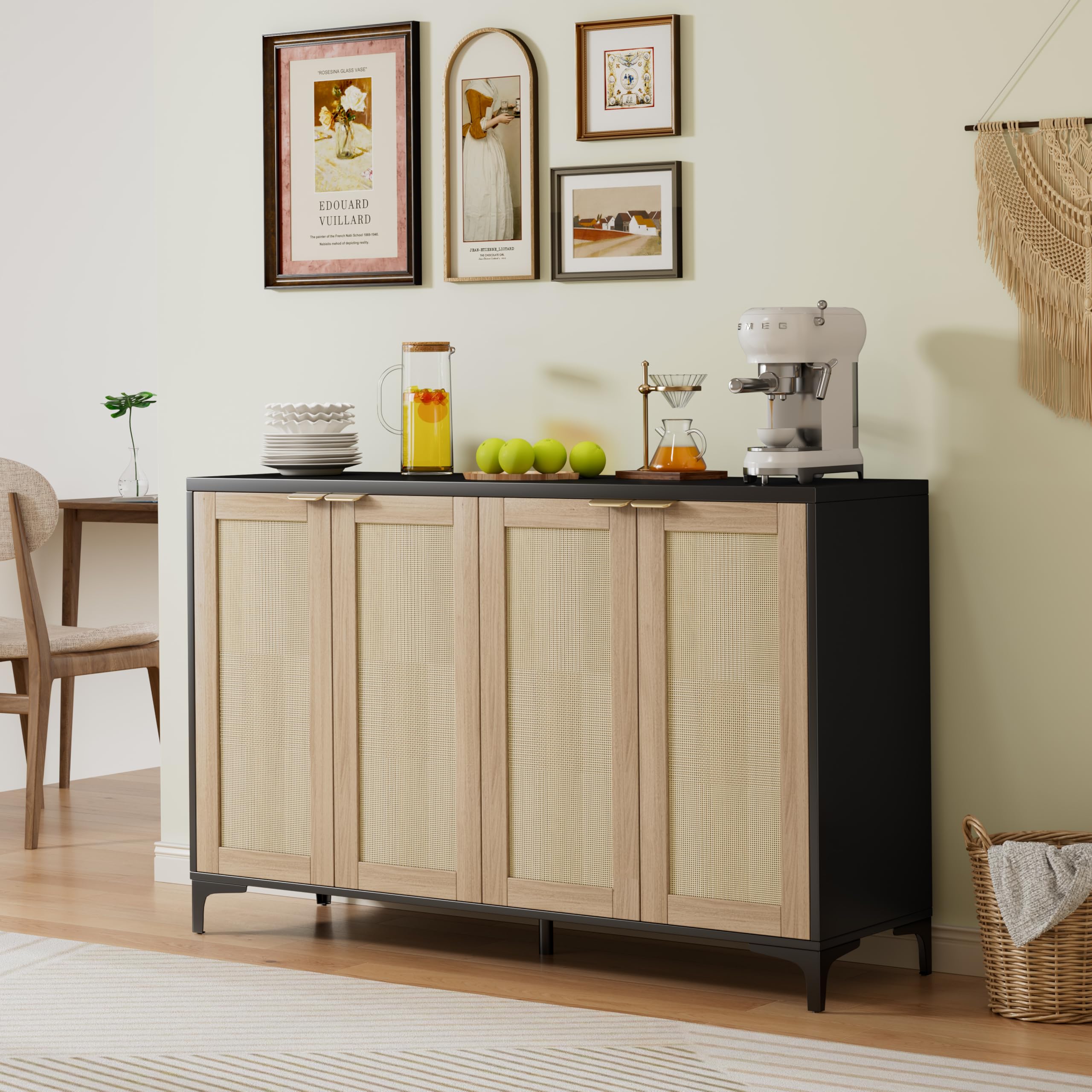 Rattan Sideboard Buffet Cabinet with Storage