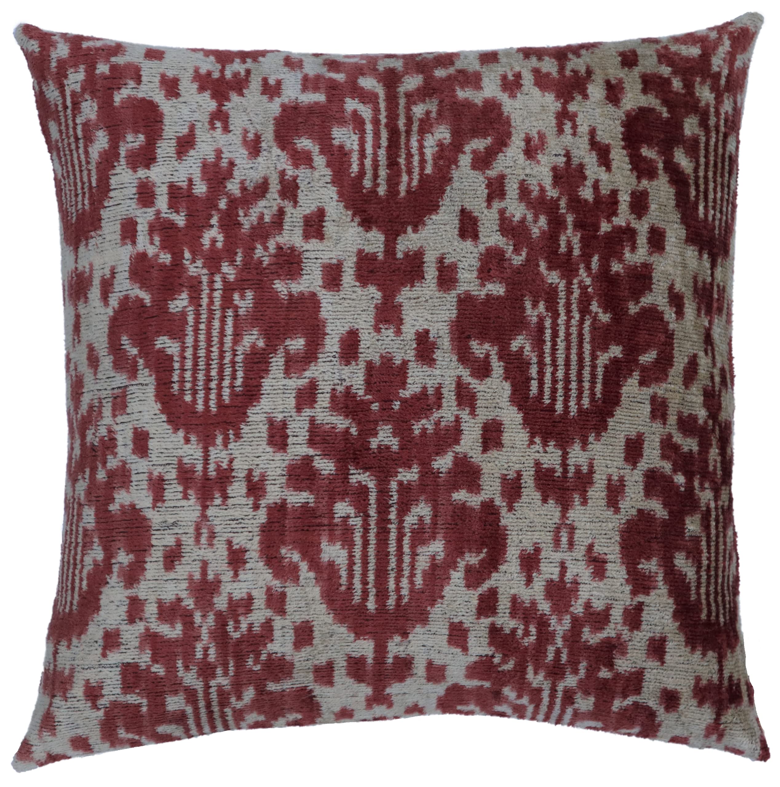 Handmade Silk Velvet Down Feather Throw Pillow 18x18