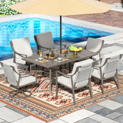 7 Piece Patio Dining Set with Swivel Chairs