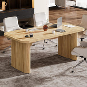 62-Inch Modern Executive Desk with Double Pedestal