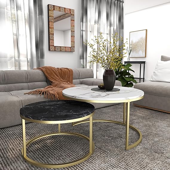 Round Nesting Coffee Table Set of 2