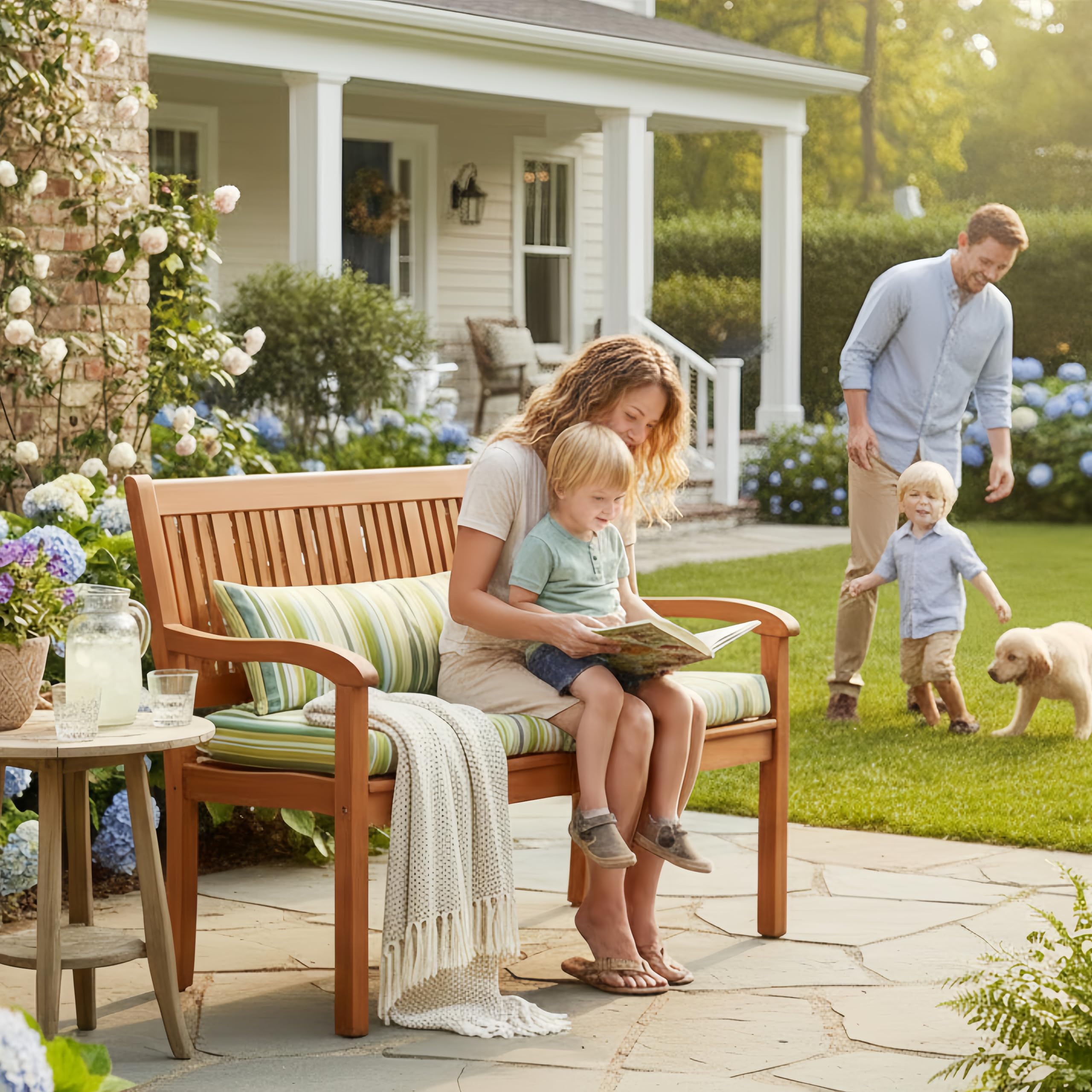 Outdoor Wood Garden Bench 50"W