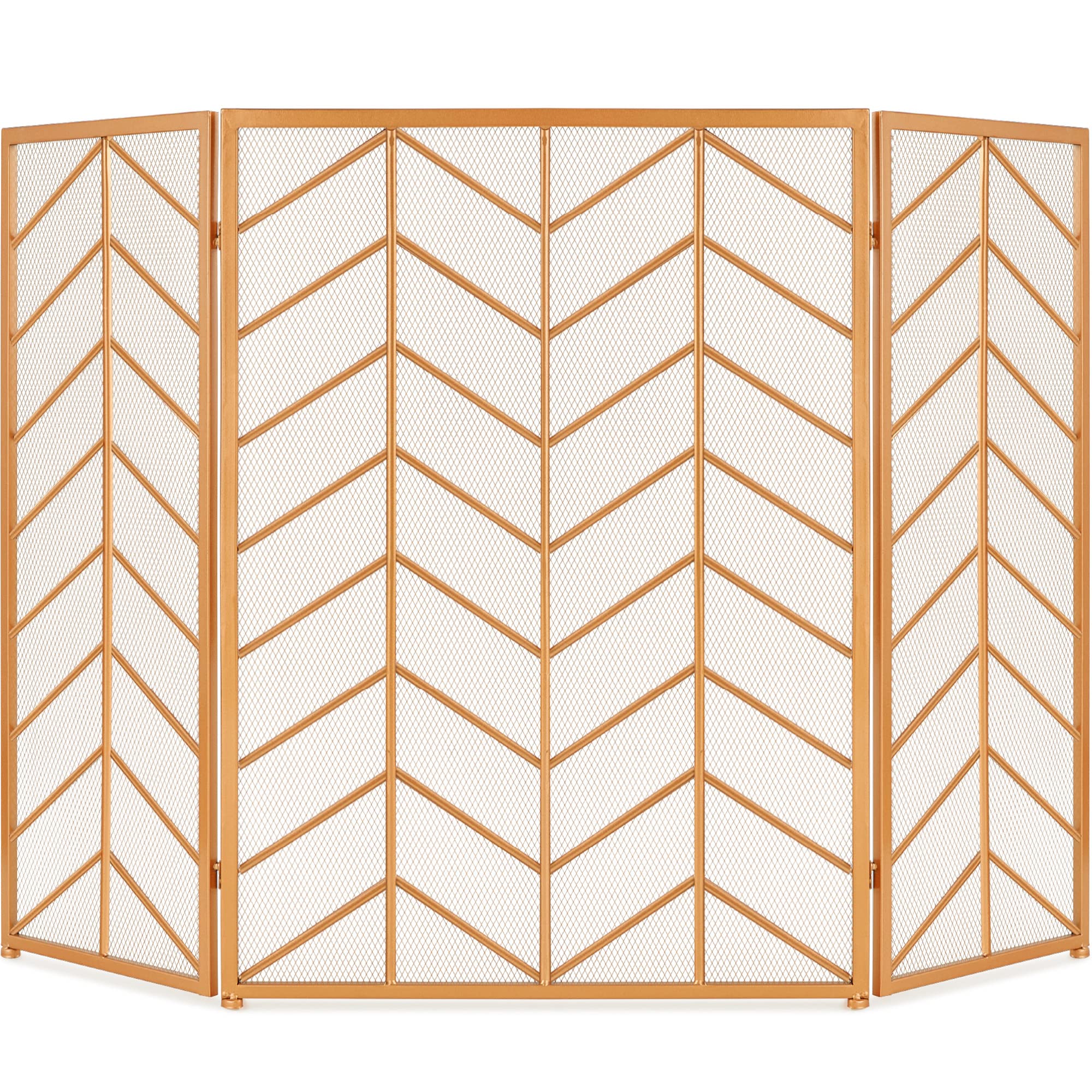 3-Panel Chevron Fireplace Screen
