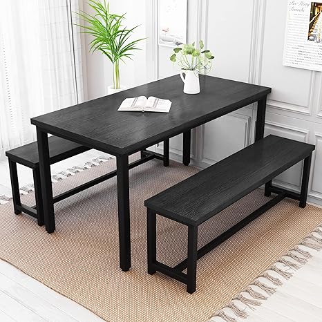 3-Piece Dining Table Set with Bench