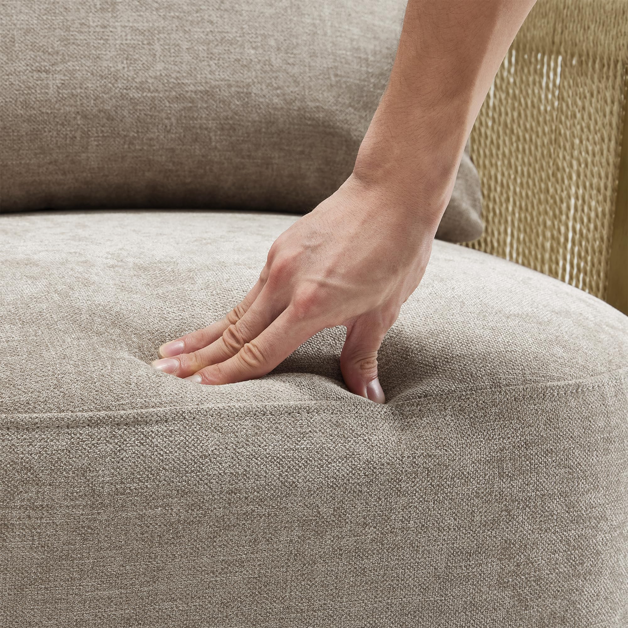 Braid Swivel Accent Chair with Paper Cord and Wood Frame