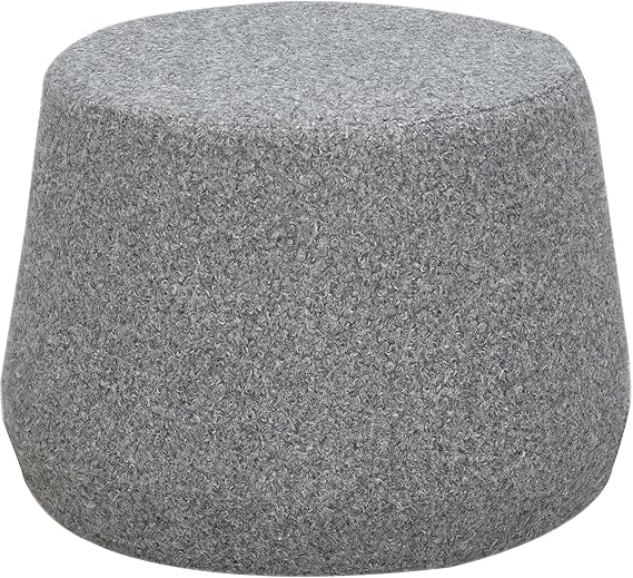 Round Faux Leather Ottoman with Pocket Coils