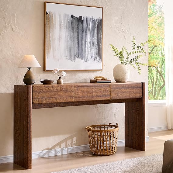 63 Inch Console Table with 3 Drawers