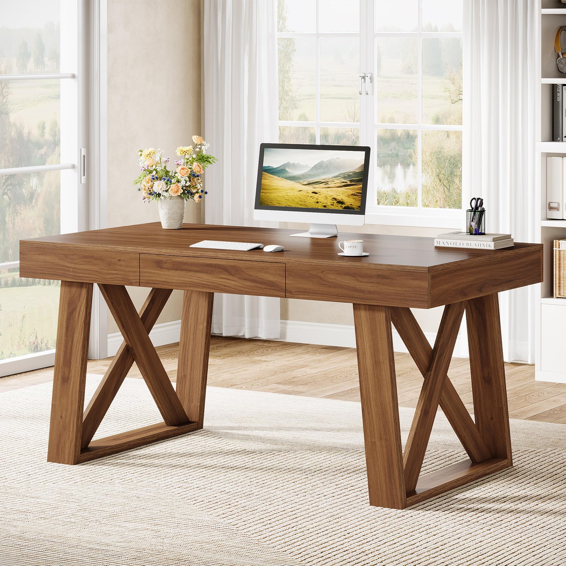 55" Executive Desk with Drawer