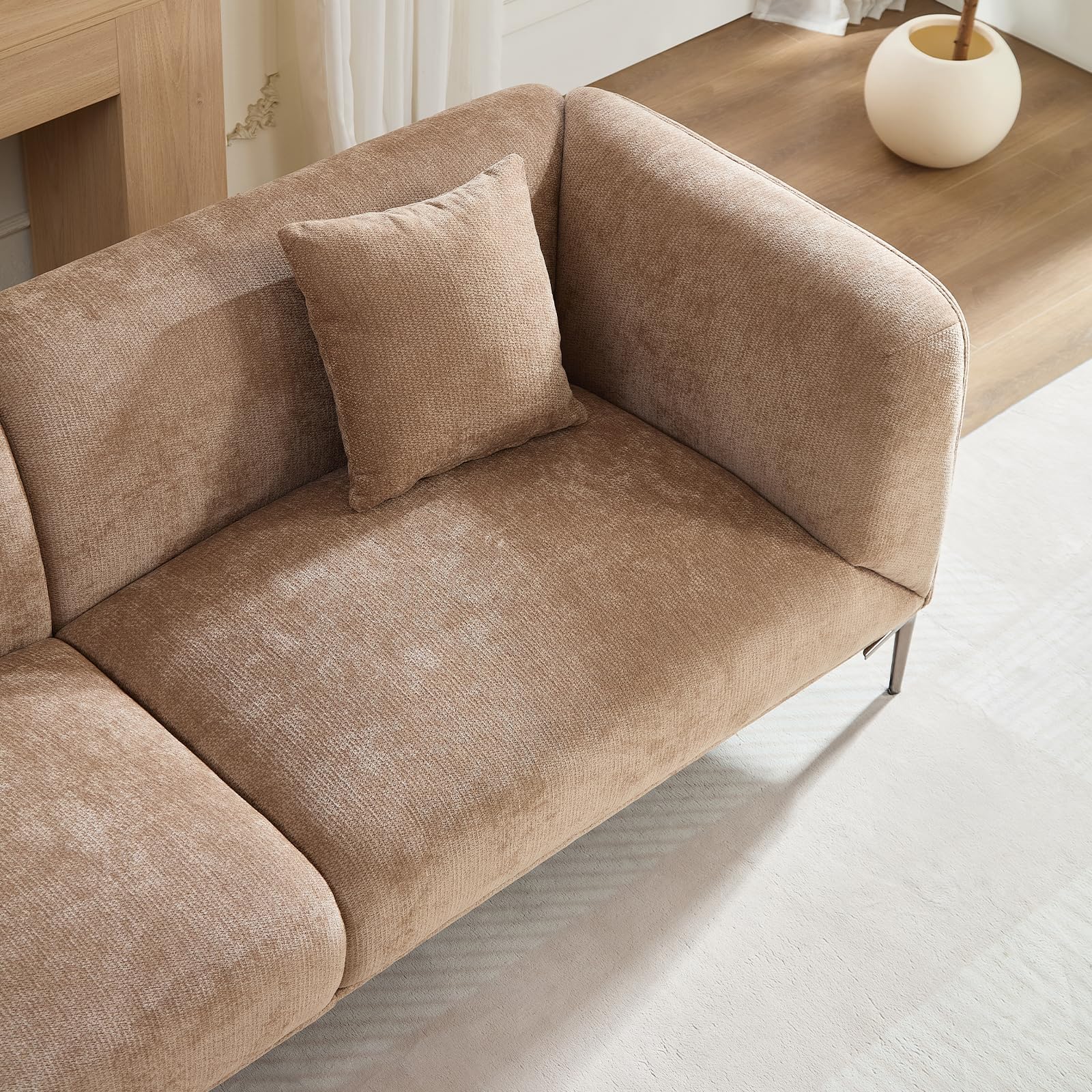 Modern Boucle 3-Seater Sofa with Deep Seats