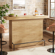 63-Inch Bar Table with Storage and Footrest