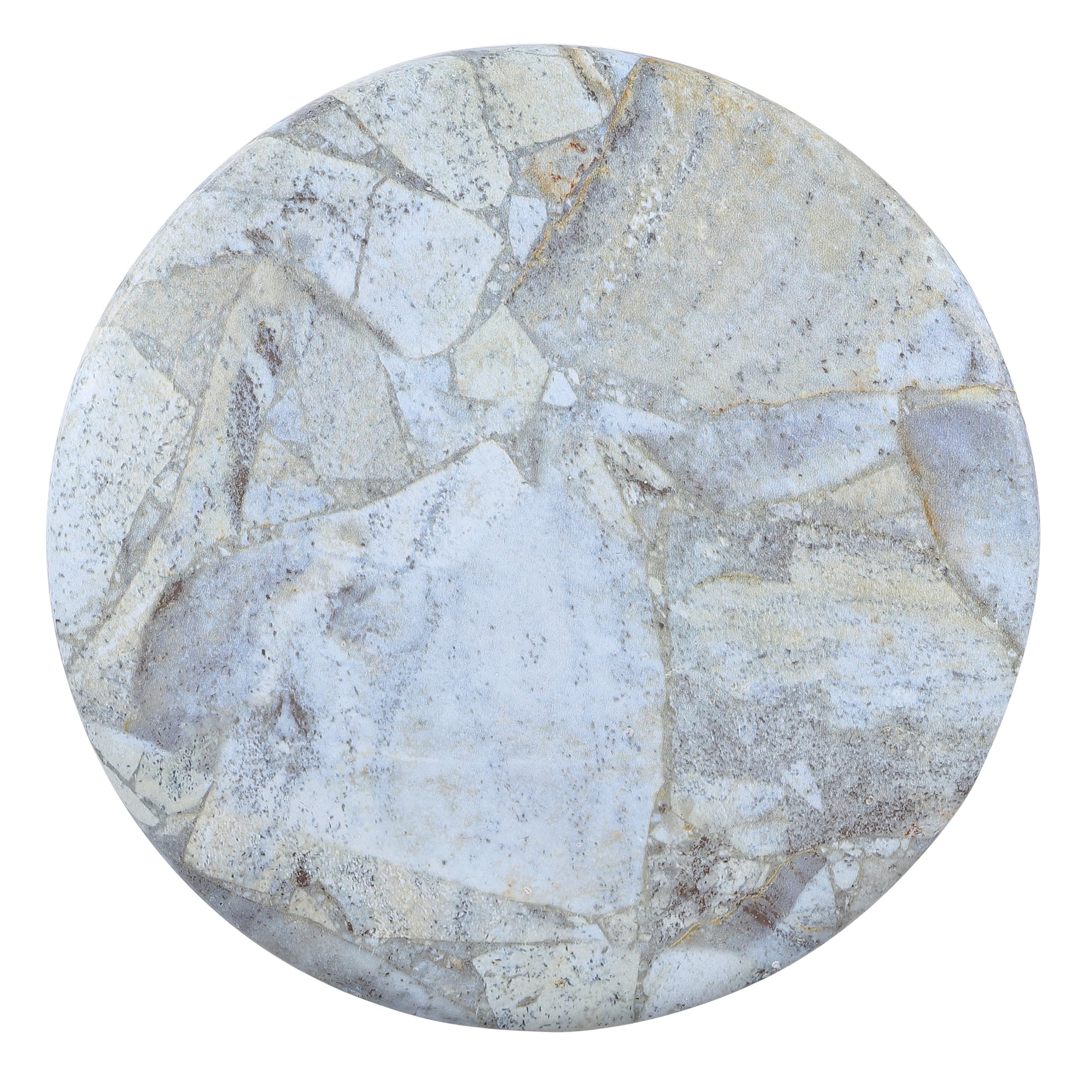 16" Faux Marble Column Accent Table