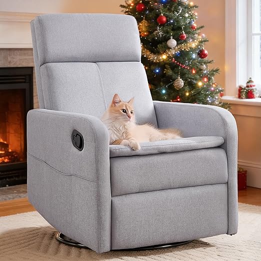 Rocking Recliner Chair with Swivel and High Back