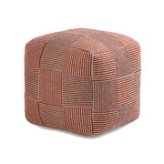 Handmade Pouf Ottoman Footrest - 20" x 20" x 20" Teak