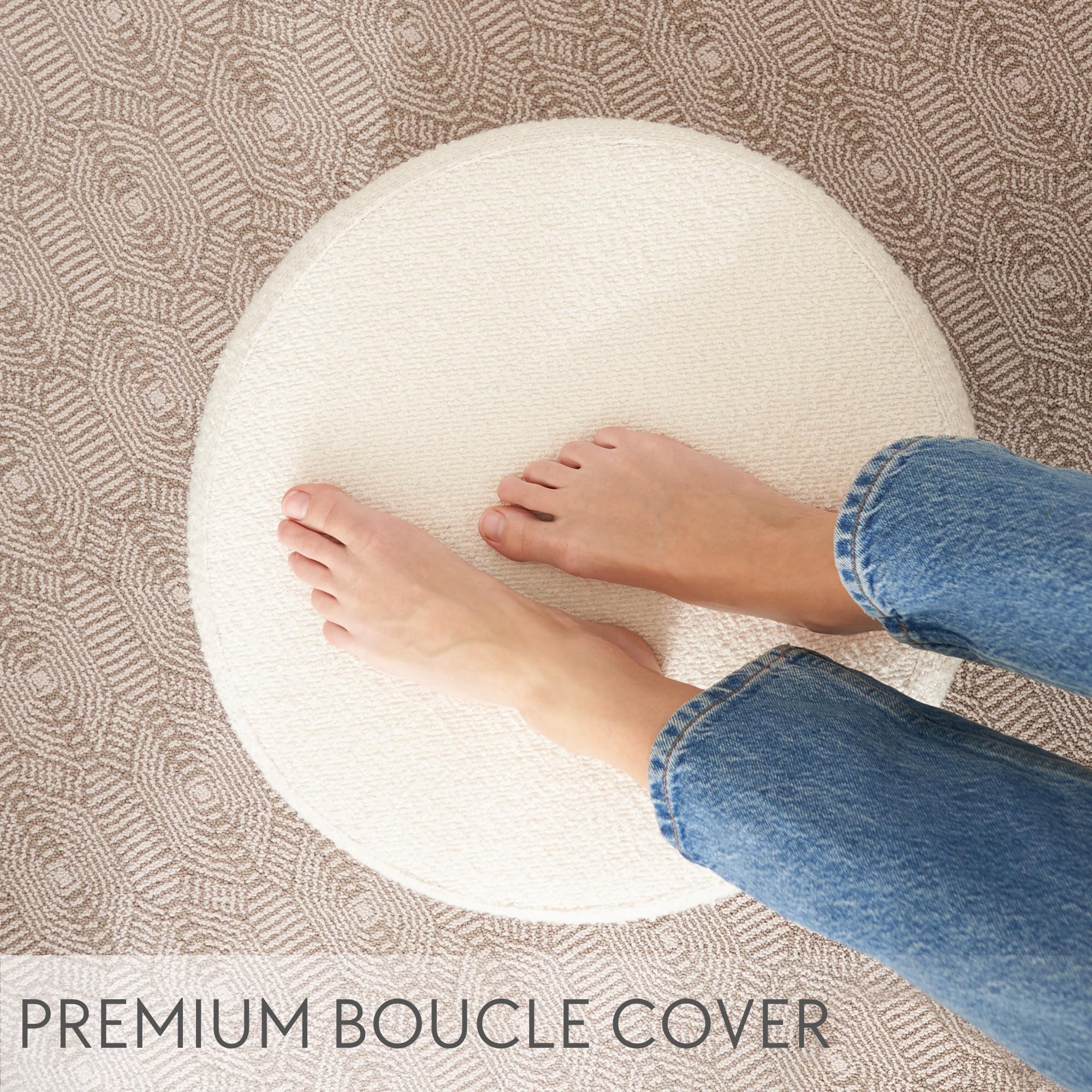 Boucle Pouf Ottoman Footrest