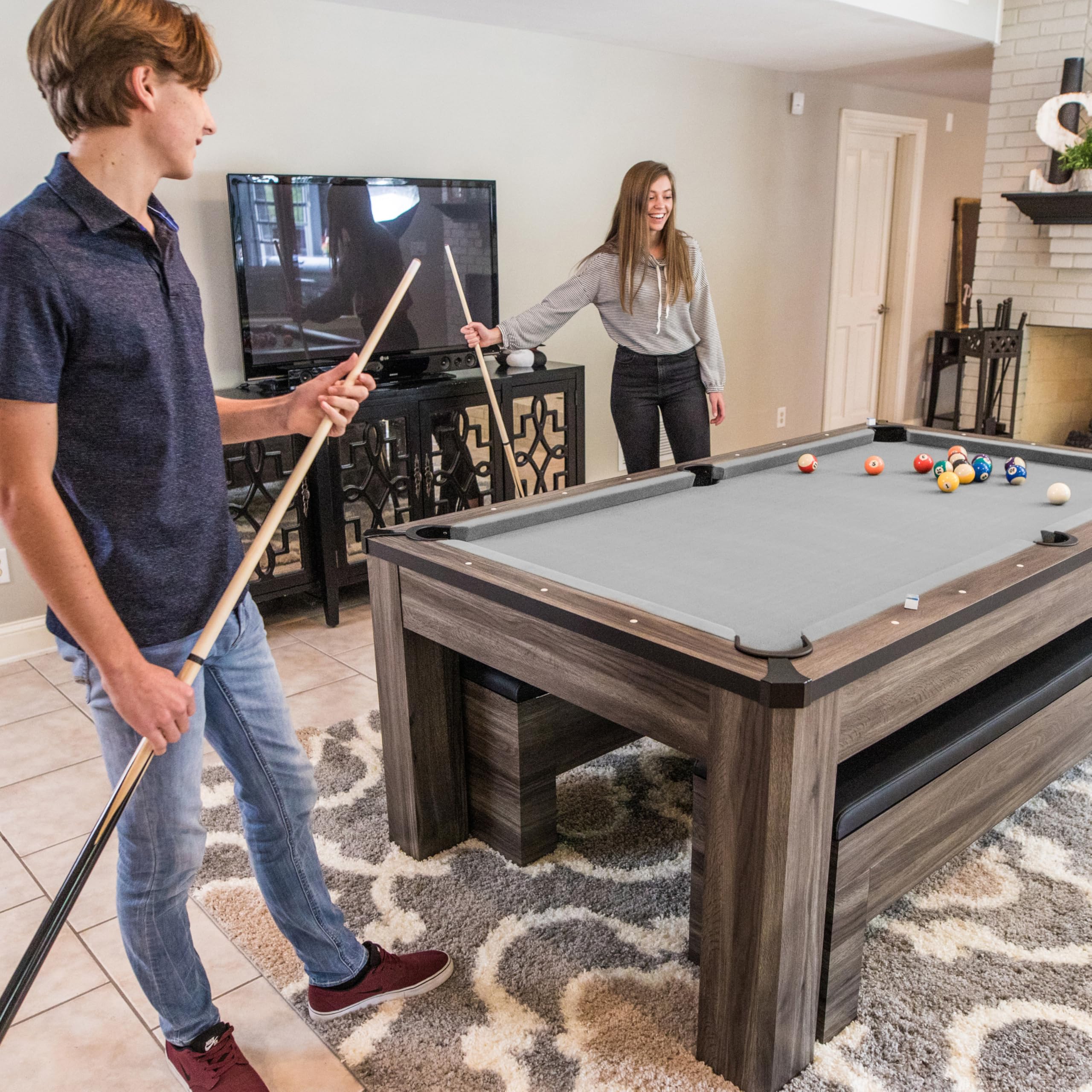 3-in-1 Combo Table - Billiards, Table Tennis & Dining