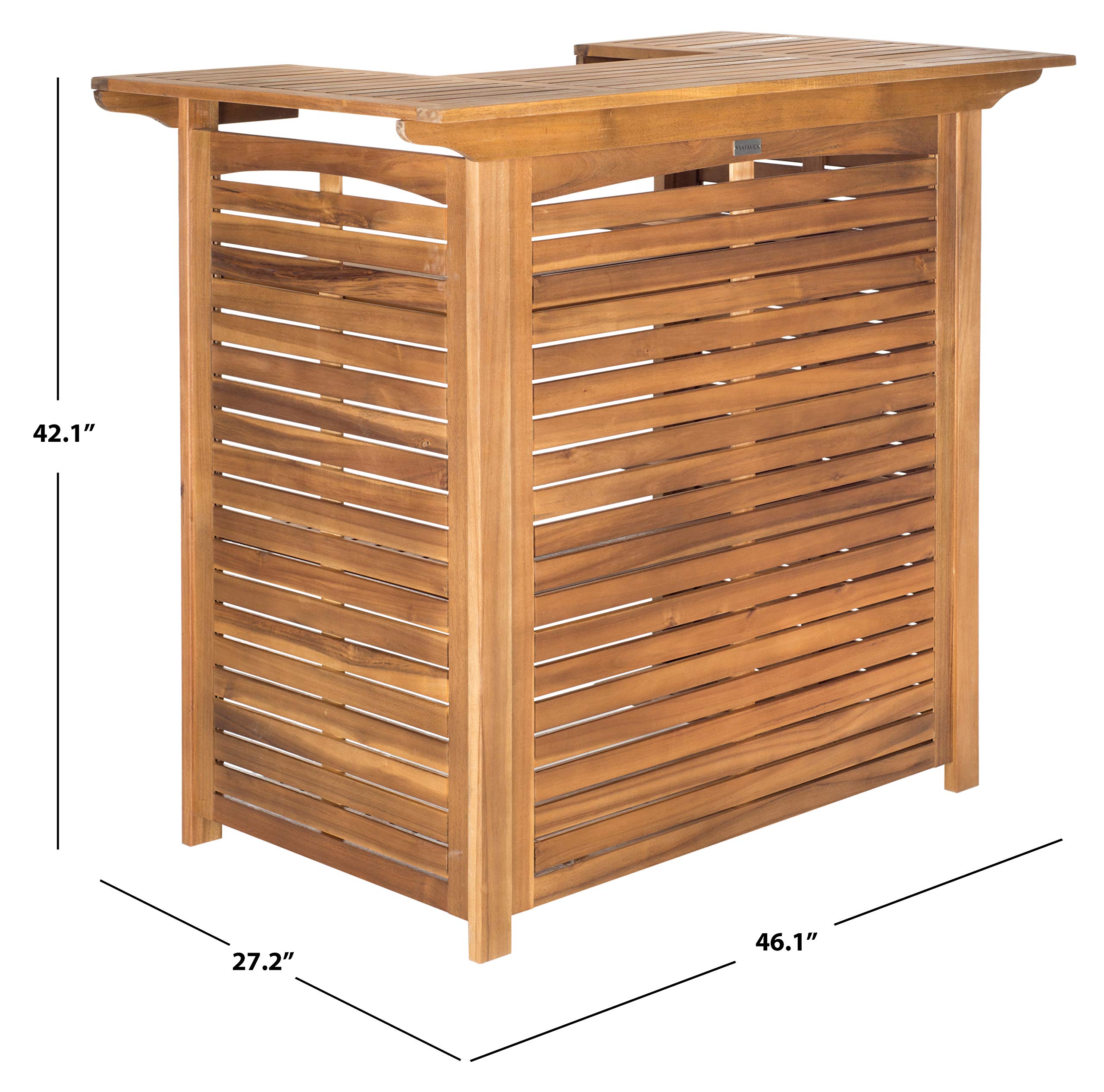 Acacia Wood Outdoor Bar Table Teak Brown