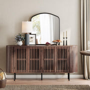 Fluted Sideboard Buffet Cabinet with 4 Doors