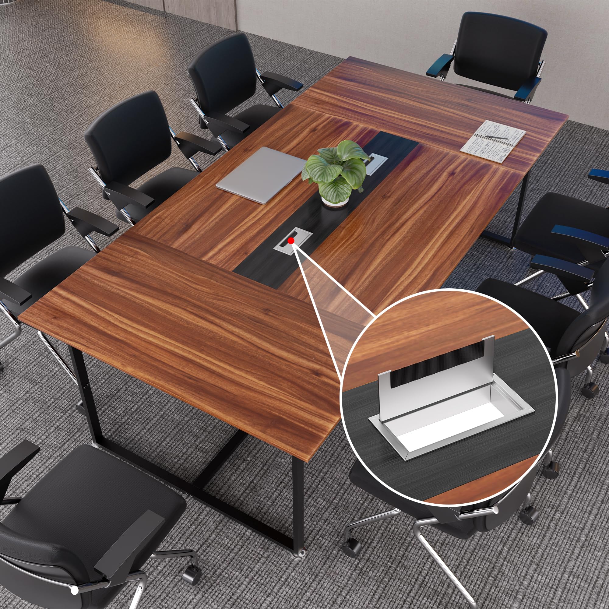 8FT Conference Table with Grommet