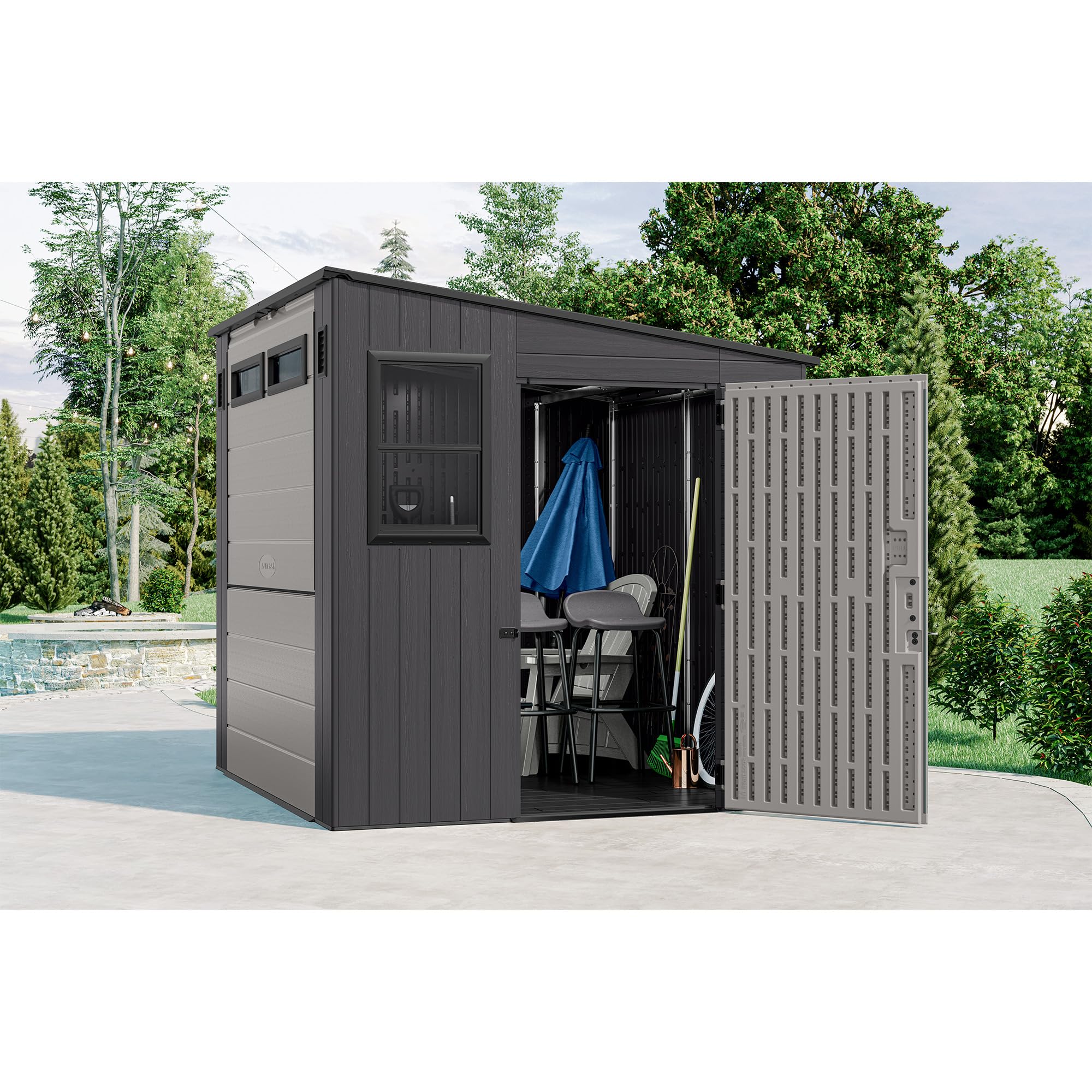 8' x 7' Cabana Entertainment Storage Shed with Bar Top