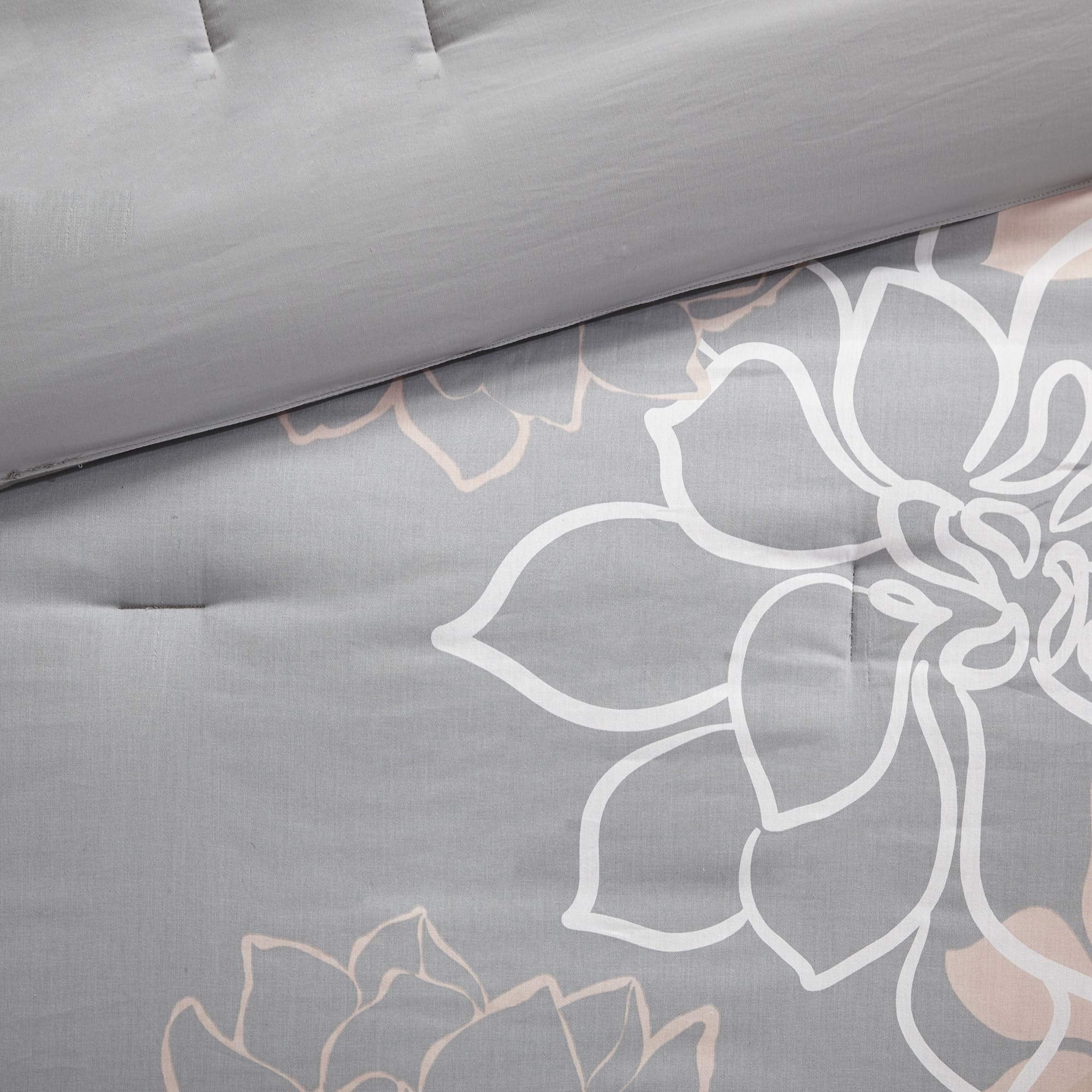Queen Floral Comforter Set 7 Piece