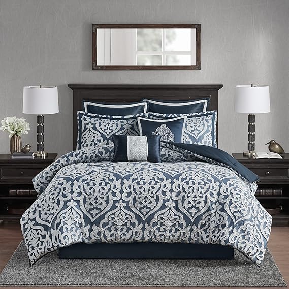 Jacquard Comforter Set Queen 8 Piece