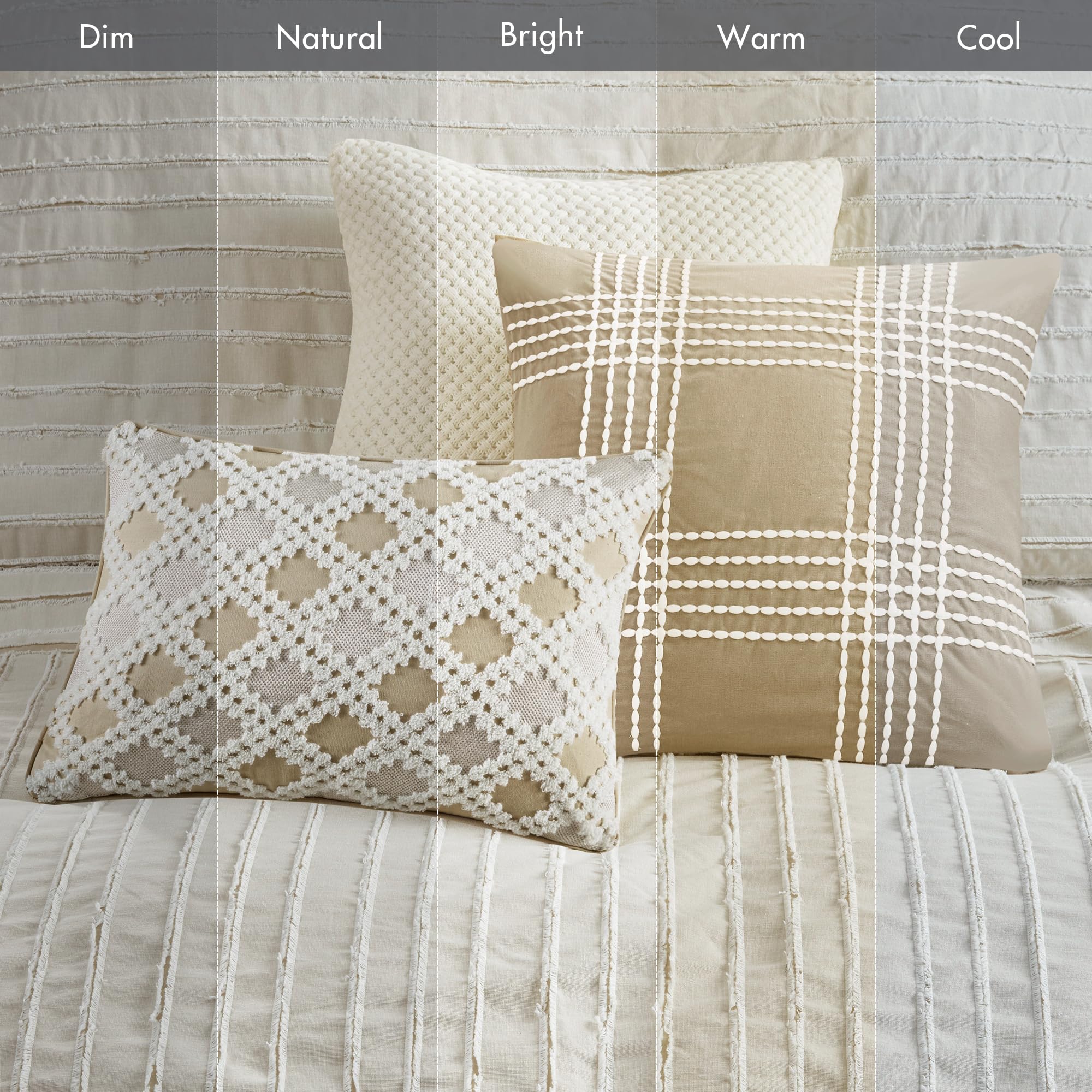 9-Piece King Comforter Set with Clipped Jacquard Stripes