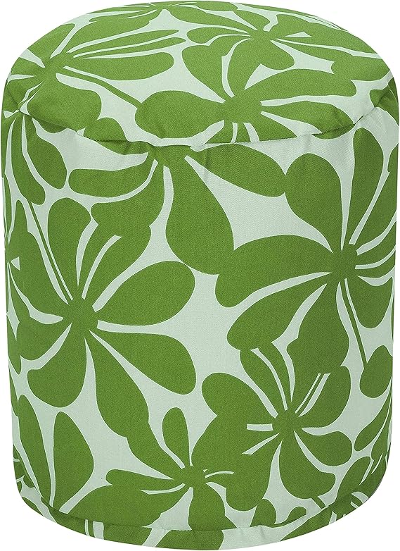 Red Plantation Indoor/Outdoor Bean Bag Ottoman Pouf