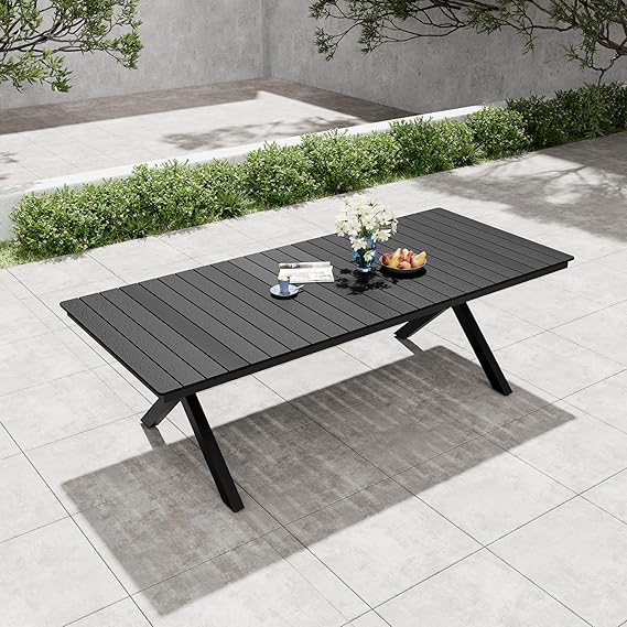 94" Outdoor Dining Table for 8-10 with Umbrella Hole