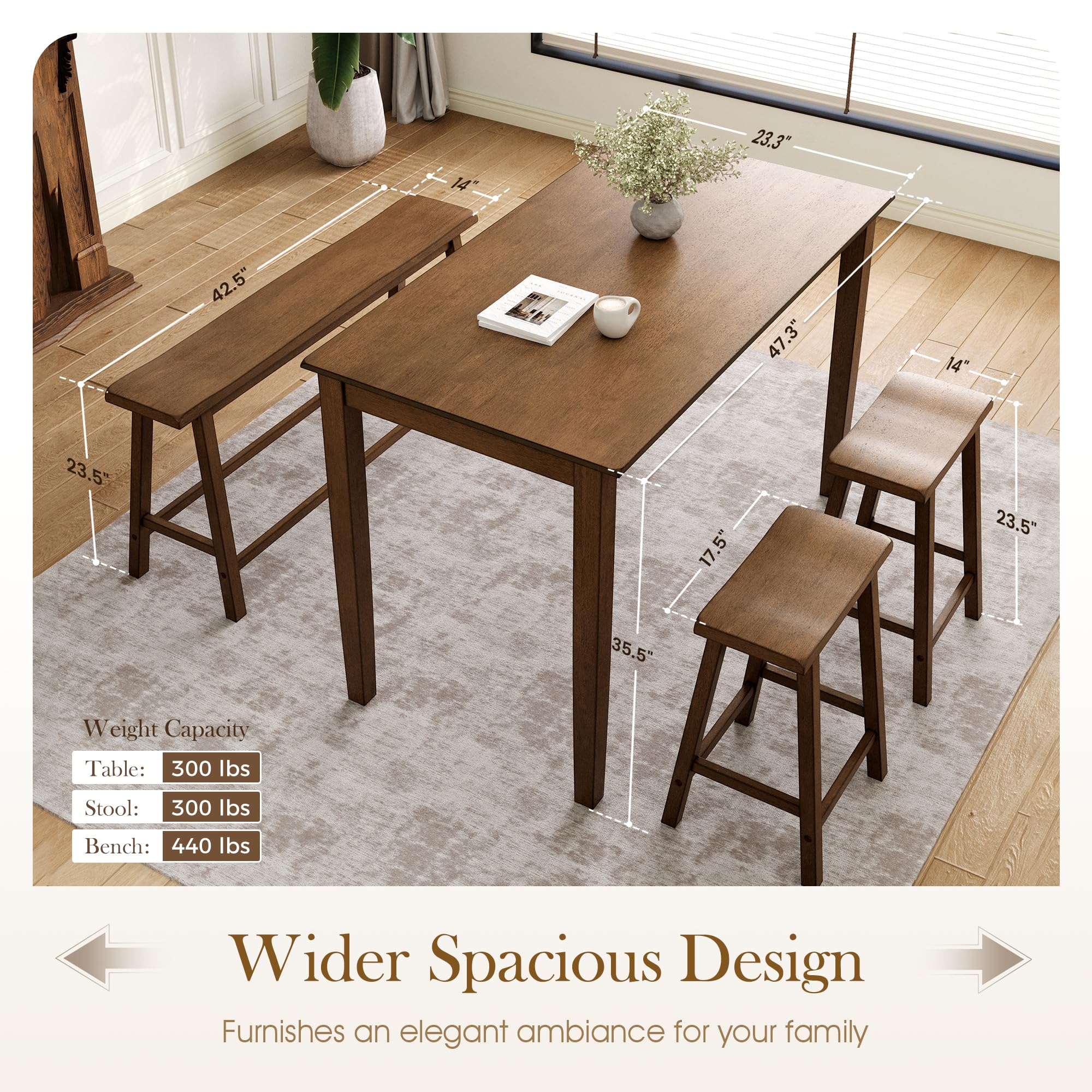 Counter Height Dining Table Set for 4