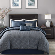 Biloxi Jacquard Comforter Set - Modern Geometric Design Cal King 7 Piece